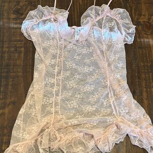 Wild Fable Sheer Pink Lace Chemise